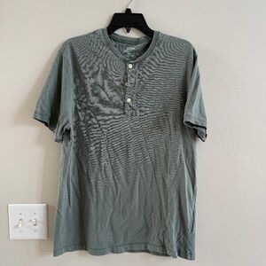 J. Crew Short-sleeve slub cotton henley, Size Large